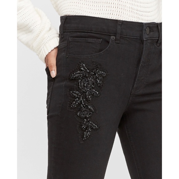 High Waisted Denim Perfect Beaded Ankle Leggings - Picture 2 of 8